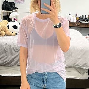 LIGHT PURPLE MESH T SHIRT SZ SMALL